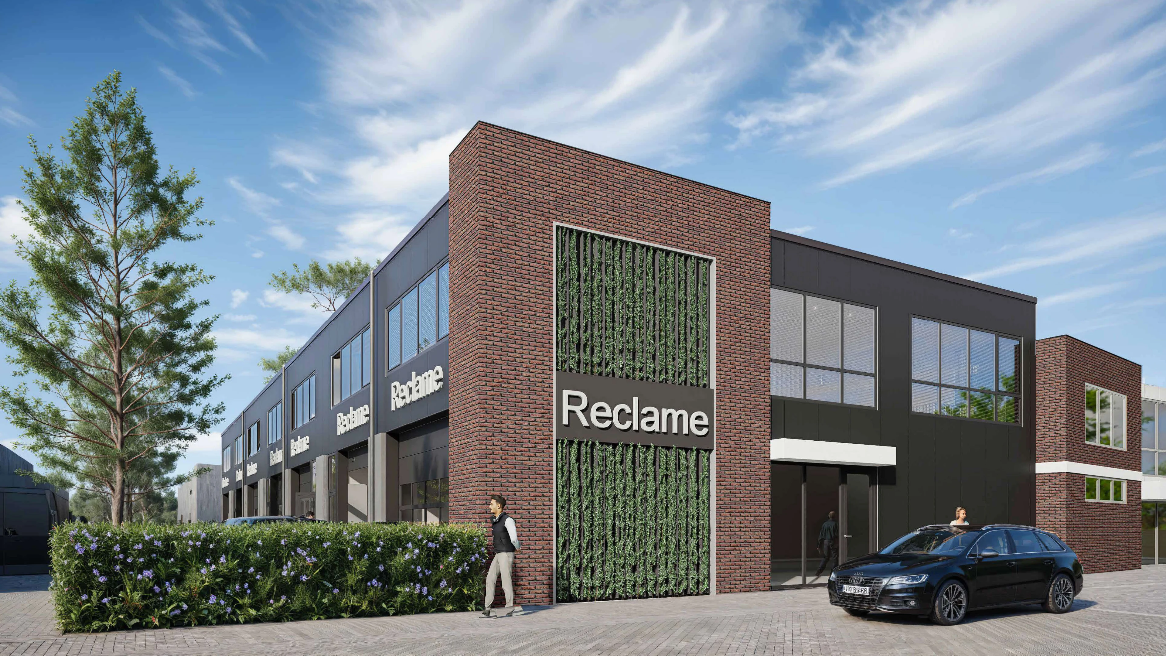Bouwnummer 1: de kopunit in metselwerk met groene wand